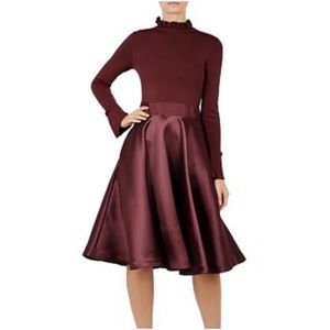 Ted Baker Zadi Frill Neck Full Skirt Dress-NWT